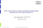 APPLYING SAFETY AND SYSTEMS ENGINEERING PRINCIPLES … · APPLYING SAFETY AND SYSTEMS ENGINEERING PRINCIPLES FOR ANTIFRAGILITY EricVerhulst ,CEO/CTO% Altreonic%NV% 05.11.2013 - ISRRE