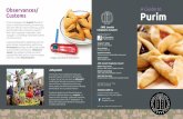 A Guide to Customs Purim › app › uploads › 2015 › 04 › Purim_UPDATED... · Purim, a resounding tale of Jewish triumph over isolation, tyranny and genocide, has reverberated
