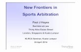 New Frontiers in Sports Arbitration - 39 Essex Chambers · PAUL J. HAYES BARRISTER-AT-LAW New Frontiers in Sports Arbitration Glossary of Abbreviations • ADRV Anti-DopingRule Violation