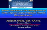 “New York, the nation’s thyroid gland” - InHANSE Ashok S… · Primary / Neck Nodes . Role of RAI Follow-Up . William Hazlitt “When a things ceases to be a subject of controversy,