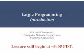 Logic Programming Introductionlogicprogramming.stanford.edu/lectures/slides_01.pdf · Logic Programming Introduction Michael Genesereth Computer Science Department Stanford University