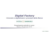 Digital Factory - FISAC CGIL Piemonte · 2016-01-21 · i documenti Attivo la pratica Per avviare la pratica prendo appuntamento in Filiale con il mio Gestore (o nella Filiale a me