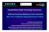 Difficult Decision -Making at User Interface: Why …...Hospital-Based Health Technology Assessment Difficult Decision -Making at User Interface: Why The Traditional Approach Doesn’t