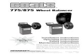 775/875 Wheel Balancer - Coats Garage · wheel dimensions. 2. Mount a tire/wheel on the balancer that will use standard clip-on wheel weights. Use the most appropriate mounting method.