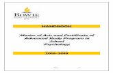 HANDBOOK Master of Arts and Certificate of Advanced Study … · 2019-09-12 · Advanced Study Program in School Psychology 2016-2018 . ... Welcome and Introduction 3 University Mission