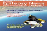 WHO approves resolution on epilepsy€¦ · resume her role as chair. The IBE/ILAE Joint Task Force in Europe, through IBE and ILAE, has registered a legal entity in Europe. This