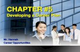 CHAPTER #5 DEVELOPING AN INDIVIDUAL CAREER PLAN · 2014-09-17 · Once you choose a career that seems right for you, you can begin planning the steps to take to achieve your goal.