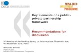 Key elements of a public- private partnership framework ... · Management contracts Leasing arrangements Build-operate-transfer models Concessions • PPP models also differ as to: