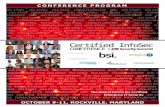 CONFERENCE PROGRAM › wp-content › uploads › 2017 › 10 › ...2 Certified InfoSec Conference • October 9-11, 2017 ... SGS IS THE WORLD’S LEADING INSPECTION, VERIFICATION,