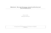 Malawi: Rural Energy and Institutional Development · The development agenda of the government of Malawi identifies as high priorities poverty reduction and the need for targeted