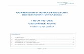 COMMUNITY INFRASTRUCTURE BENCHMARK DATABASE HOW …€¦ · The community infrastructure benchmark database facilitates the sharing of best practice and construction related project