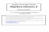 Braden River High School Algebra Honors 2 › cms › lib › FL02202357...Braden River High School Algebra Honors 2 Review Packet 2015 Directions: 1. In order to take full advantage