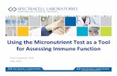 Using the Micronutrient Test as a Tool for Assessing ......Using the Micronutrient Test as a Tool ... Laboratories in Houston, Texas ¾Chief Compliance Officer. IMMUNOCOMPETENCE. IMMUNOCOMPETENCE