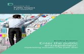 Briefing Bulletin: Enter the public entrepreneur · Briefing Bulletin: Enter the public entrepreneur: Implementing innovation in the public sector. What is public entrepreneurship?