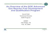 US Department of Energy (DOE) Advanced Gas Reactor (AGR) … › science › meetings › ARWIF2004 › 0.05.pdf · 2005-03-02 · US Department of Energy (DOE) Advanced Gas Reactor