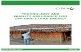 TECHNOLOGY AND QUALITY ASSURANCE FOR OFFGRID …...5.A Information dissemination through web portal ... This study looks at the technology related issues of CLEAN energy practitioners