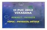 II PUC 2012 VIKASANA - KEA › vikasana › physics_puc › e2_ppt.pdf · byyg g illuminating with the light of suitable wavelength, due to the super position of reflected and transmitted