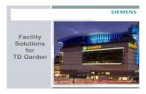 Facility Solutions for TD Garden - AEE New England · 1st Year Utility Savings - approx. $700K Avoided Costs – over $1.3M Utility Incentives – over $1 M ... Guaranteed Energy