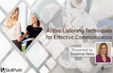 Active Listening Techniques for Effective Communication · Active Listening Techniques for Effective Communication ... How we guide calls How we gain understanding. OBJECTIVES 4 steps