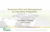 Ruminant Diet and Management Its role GHG Abatement · Ruminant Diet and Management Its role GHG Abatement Joe Patton, Teagasc April 24 2020 . Context… Evolution of the livestock