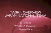TASK4 OVERVIEW JAPAN NATIONAL TEAM · TASK4 OVERVIEW JAPAN NATIONAL TEAM, 2016, 02, 11 END-USER FUCUSED TECHNOLOGIES 16 Color monitor indicates water usage in a week, some advice