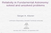 Relativity in Fundamental Astronomy: solved and unsolved ... › jsr › journees2007 › ppt › Klioner_1.pdf · Relativity in Fundamental Astronomy: solved and unsolved problems