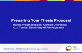 Preparing Your Thesis 2019URMD - CRA€¦ · a written statement of your thesis/dissertation plan Your opportunity to: ... Always be writing –brainstorming, streaming consciousness,