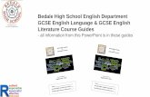Bedale High School English Department GCSE …bedalehighschool.org.uk/wp-content/uploads/2014/10/BHS...Bedale High School English Department GCSE English Language & GCSE English Literature