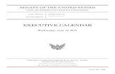 EXECUTIVE CALENDAR - Senate · 2018-07-18 · UNANIMOUS CONSENT AGREEMENTS Andrew S. Oldham (Cal. No. 892) Ryan Wesley Bounds (Cal. No. 903) Ordered, That following Leader remarks
