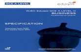 A level specification template · To assess Business Opportunities and Business Functions Total marks: 80 ⅓ Compulsory data response and structured questions To assess business
