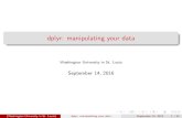 dplyr: manipulating your data - WordPress.com · dplyr: manipulating your data Washington University in St. Louis September 14, 2016 (Washington University in St. Louis) dplyr: manipulating
