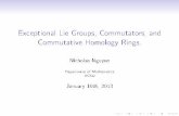 Exceptional Lie Groups, Commutators, and Commutative Homology Rings.jbergner/nguyen.pdf · 2013-02-22 · Exceptional Lie Groups, Commutators, and Commutative Homology Rings. Nicholas