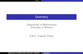 Geometry - Department of Mathematicspubudu/geomeetry.pdf · Outline References 1. Simpliﬂed Course in Solid Geometry (S. Chand’s). 2. Solid geometry - 1980 -Vikas ; New Delhi