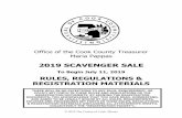 2019 SCAVENGER SALE - Cook County › pdfs › scavsale › ... · The 2019 Scavenger Sale (the “Scavenger Sale”) of delinquent real estate tax liens has been scheduled to commence