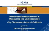 Performance Measurement & Measuring the Unmeasurable · Key considerations Would the measures be meaningful? Is the data available? ... Performance Measures . Customer service : Are