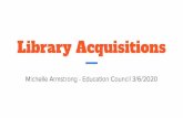 Library Acquisitions Presentation for Education Council ... · 3/6/2020  · rYZO Due to subscriptions inflation, the library started FY20 with a approximately $235,000 shortfall