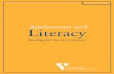 Adolescents and Literacy - Amazon Web Services · have a comprehensive approach to teaching literacy across the curriculum. In Adolescents and Literacy: Reading for the 21st Century,