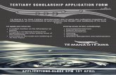 Copy of Tertiary Scholarship application form€¦ · Provide a final report upon completion of the year you received your scholarship To apply you must provide: Scholarships will