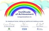 Certificate of Achievement...Certificate of Achievement Dr. Kieran Mullan MP Member of Parliament, Crewe & Nantwich Congratulations to for staying at home, raising our spirits and
