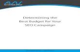 Determining the Best Budget for Your SEO Campaign · A well-rounded SEO campaign with content marketing, PPC ads and tradi-tional SEO will not only help a company reach their target