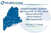 HealthInfoNet Update: Moving HIE to ... - New England Chapterne.himsschapter.org/sites/himsschapter/files...Risk Model Development 1000s of Patient Features • Age • Gender •