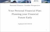 Your Personal Financial Plan and Goals · Your Personal Financial Plan (continued) • Step 3: Create your Plan for Life • These will flow from your vision of who you are and what
