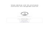 THE ROLE OF PLANNED GIVING IN MAJOR GIFTS Role of...Gifts from individual donors during life and at death comprised 83.5 percent of all giving in 2003.4 Individuals made outright contributions
