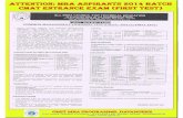 ATTENTION: MBA ASPIRANTS 2014 BATCH Tech ALL INDIA … · 2013-08-16 · CMAT 2014-15 (First Test) for any test centre in Fore n Countries Bank charges charges as asa licable a licable