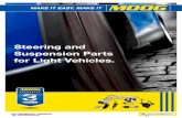 Steering and Suspension Parts for Light Vehicles.€¦ · Steering Suspension Axial rods Steering Rack Stabilizer Link Bars Rubber-to-Metal Track control arms Gaiter Kits General