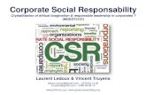 Corporate Social Responsability€¦ · Corporate Social Responsability Crystallization of ethical imagination & responsible leadership in corporates ? (MGEST2107) Laurent Ledoux