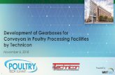 Development of Gearboxes for Conveyors in Poultry ...€¦ · capabilities Selection of antimicrobial material Evaluation of supply chain options Detailed concept drawings Concept