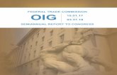 FEDERAL TRADE COMMISSION OIG 10.01.17 03.31 · 10.01.17 03.31.18. Table of Contents Message From the Inspector General..... 2 About the FTC Office of Inspector General..... 4 Introduction