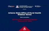 Arizona State Office of Rural Health Webinar Series · 2019-02-25 · Arizona State Office of Rural Health Monthly Webinar Series Provides technical assistance to rural stakeholders