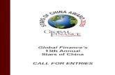 Global Finance’s 13th Annual Stars of China CALL …...Global Finance’s 13th Annual Stars of China CALL FOR ENTRIES Entry deadline July 31. No application fee. Submissions should